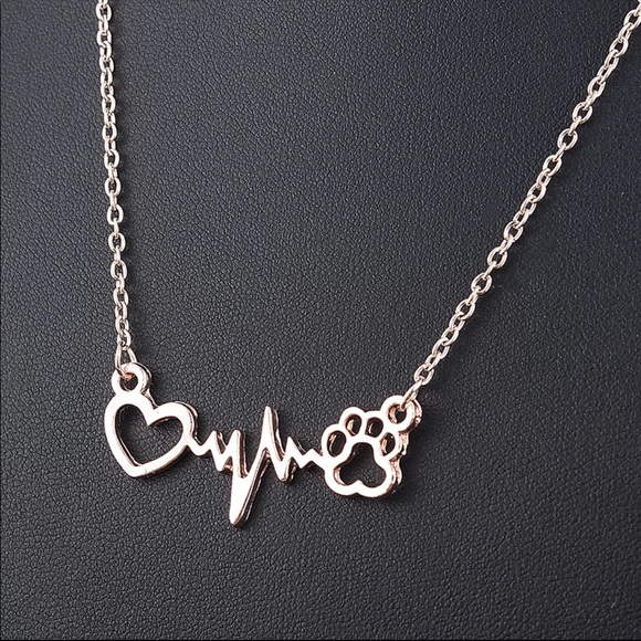 Jewelry New Dog Love Heartbeat Necklaces Silver Or Gold Poshmark